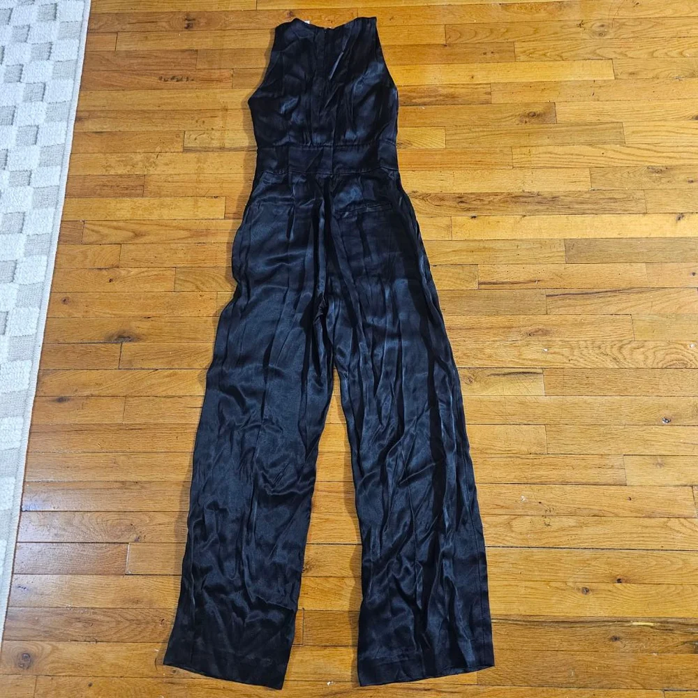 Other Stories Black Satin Jumpsuit Size 2